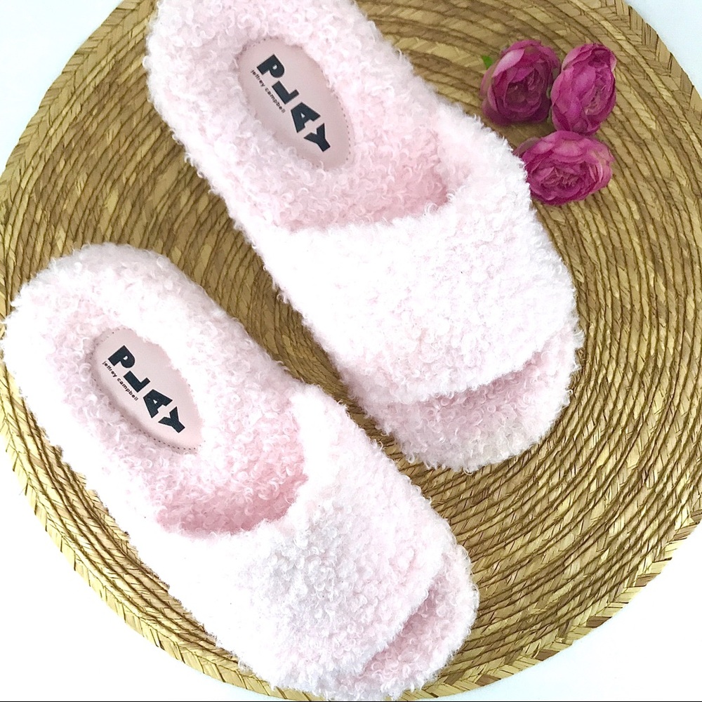 NEW Play Faux Fur Shearling Slide Slippers